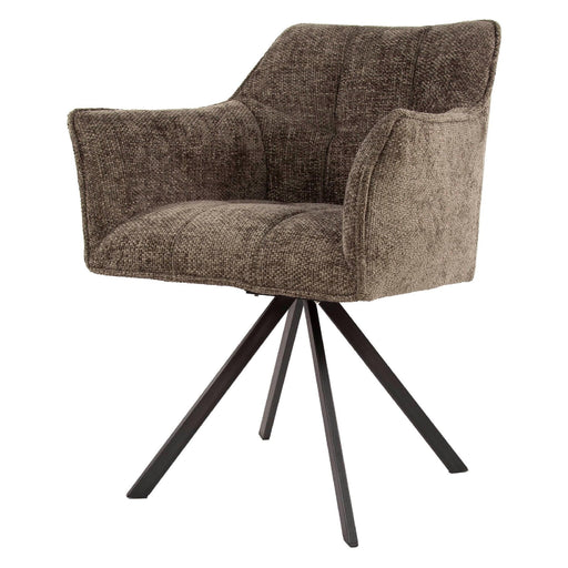Set van 2 - Nest of Nora Eetkamerstoelen Elda - Met armleuning en draaibaar - Taupe