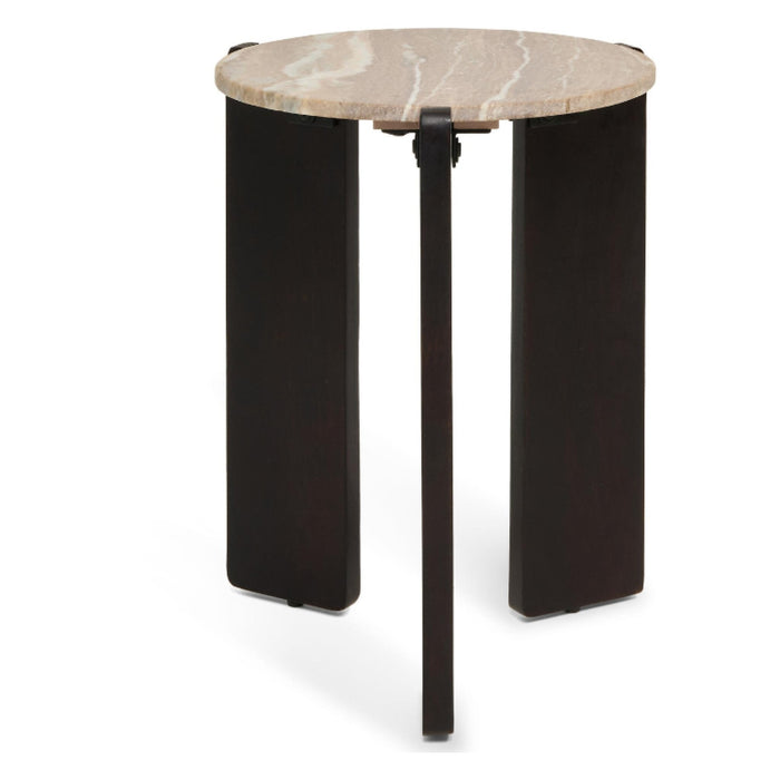 Nest of Nora Marmeren bijzettafel Frion - rond Ø39 cm - Donkerbruin
