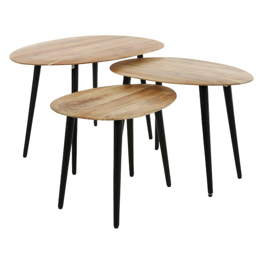 Nest of Nora Salontafel set van 3 - Organisch design - Acaciahout