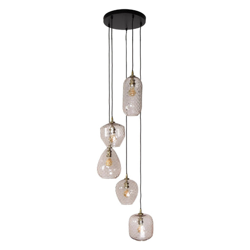 Nest of Nora Hanglamp getrapt 5-lichts glas - Diamant glas