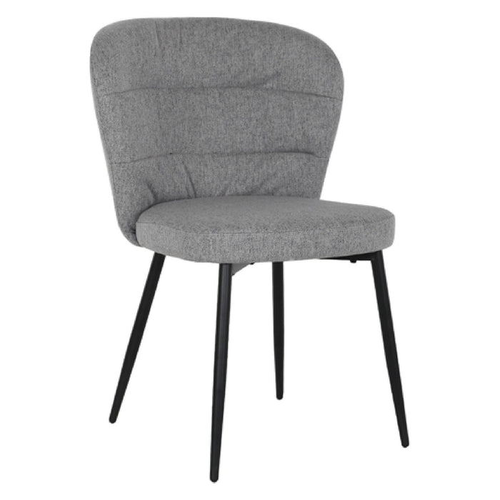Set van 2 - Nest of Nora Eetkamerstoelen Lilly stof - Grijs