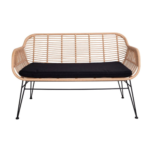 Nest of Nora Tuinbank met kussen - Polyrattan - Naturel