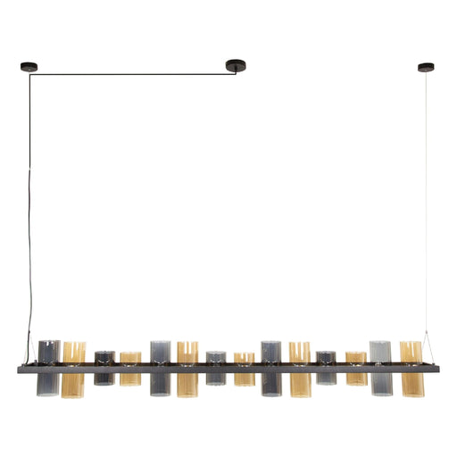 Nest of Nora Hanglamp Arjen - Cilinder glas 14-licht - Zwart