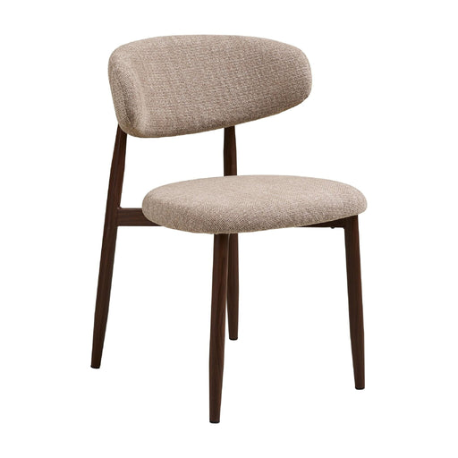 Set van 2 - Nest of Nora Eetkamerstoel Olan - Gestoffeerd met walnoot look poten - Walnoot