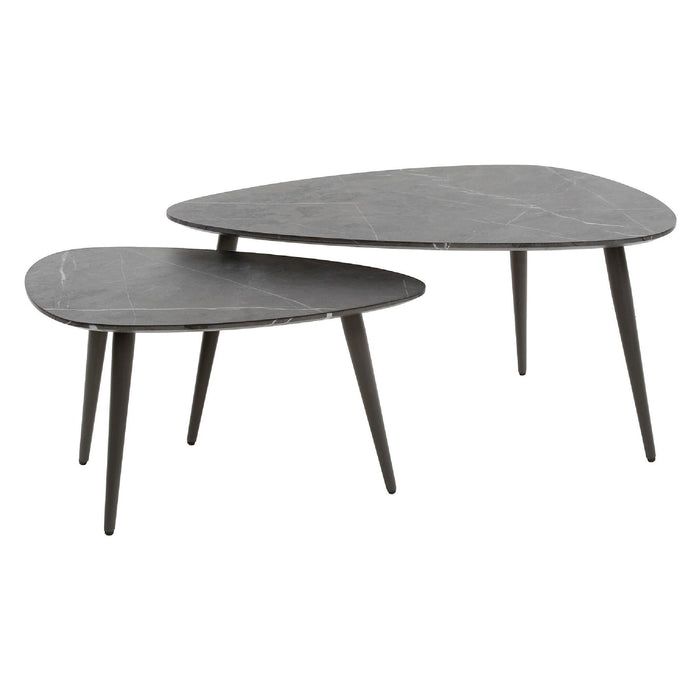 Nest of Nora Salontafel set Jorin - Peervormig set van 2 - Moderne bijzettafel - Grafiet