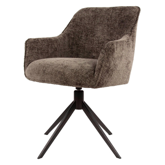 Set van 2 - Nest of Nora Eetkamerstoelen met armleuning Nika - Draaibaar - Taupe