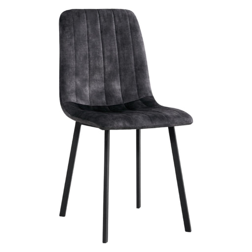 Set van 2 - Nest of Nora Eetkamerstoelen Meva - Fluwelen bekleding - Velvet antraciet