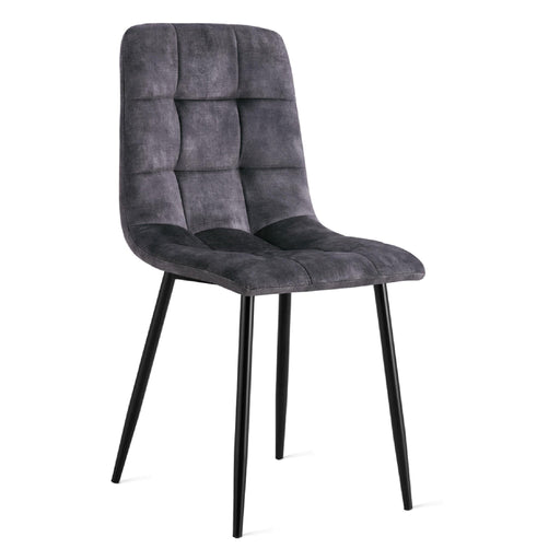 Set van 2 - Nest of Nora Eetkamerstoelen Noa - Fluweel - Antraciet