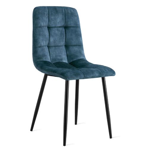 Set van 2 - Nest of Nora Eetkamerstoelen Noa - Fluweel - Blauw