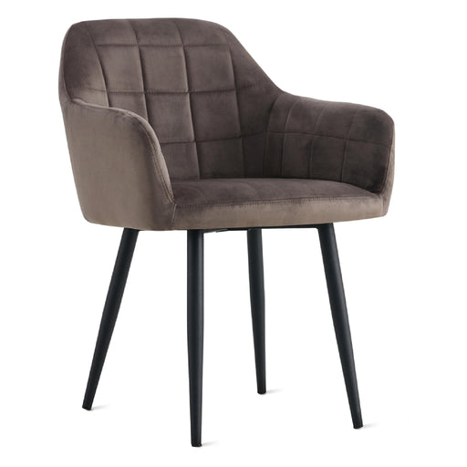 Set van 2 - Nest of Nora Eetkamerstoelen Evi - Fluweel - Antraciet