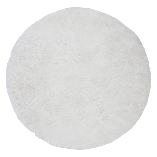 Nest of Nora Rond hoogpolig vloerkleed 300 cm - Polyester - Wit