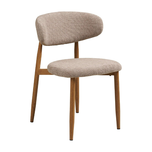 Set van 2 - Nest of Nora Eetkamerstoel Olan - Gestoffeerd met naturel look poten - Naturel