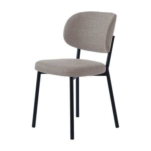 Set van 2 Nest of Nora Eetkamerstoelen - Zwart metalen frame - Zand