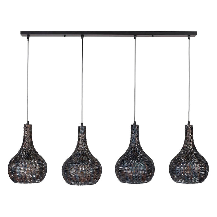 Nest of Nora Hanglamp Silan - 4-lichts E27 kegelvormig - Zwart bruin
