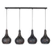 Nest of Nora Hanglamp Silan - 4-lichts E27 kegelvormig - Zwart bruin