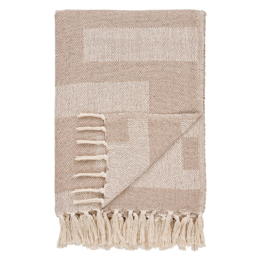 Nest of Nora Plaid woondeken 130x180 cm - Gerecycled katoen - Taupe