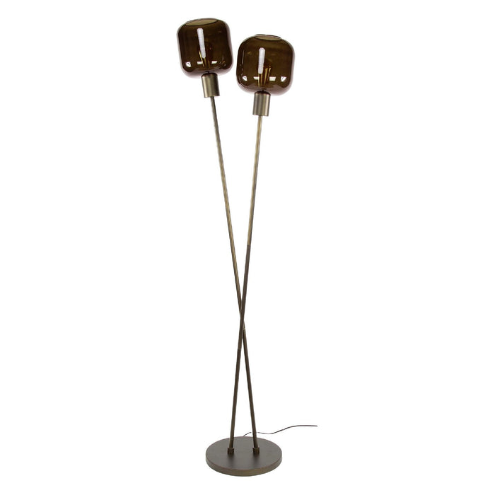 Nest of Nora Vloerlamp 2-lichts Nari - E27 fitting - Bruin