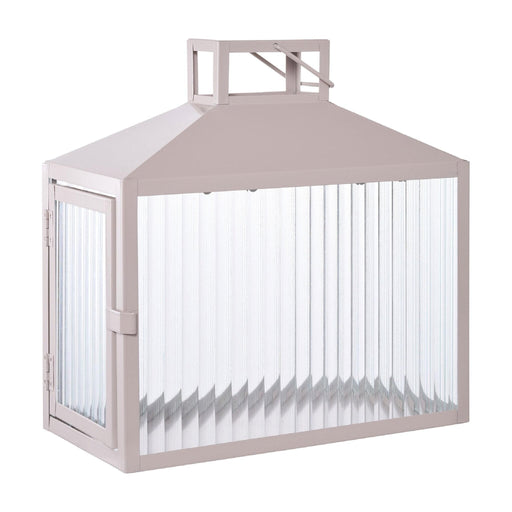Nest of Nora Lantaarn windlicht - Metaal en glas - Beige/Grijs