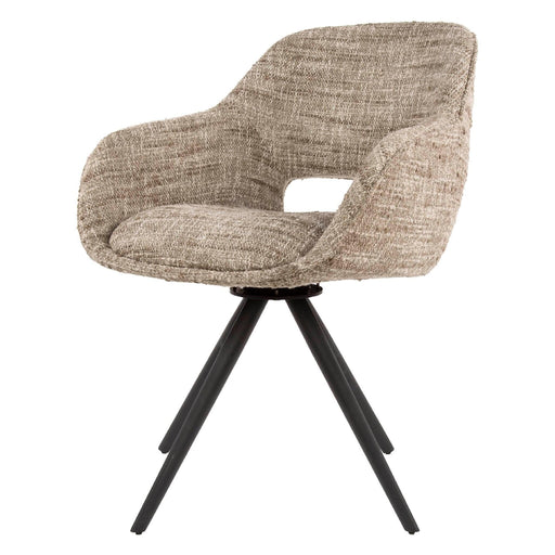 Set van 2 - Nest of Nora Tamo Eetkamerstoelen - Met armleuning - Draaibaar - Zand