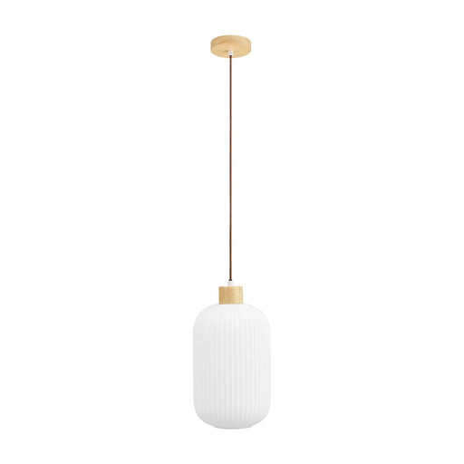 Nest of Nora Hanglamp Brynn - Ø20 cm - Glas en hout - Wit