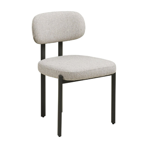 Set van 2 - Nest of Nora Eetkamerstoel gestoffeerd - Metalen poten - Lichtgrijs