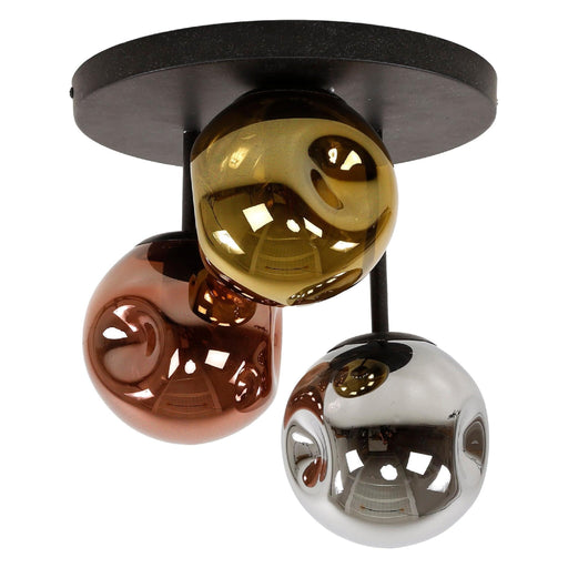 Nest of Nora Plafondlamp Rina - 3-lichts bol Ø15 cm - Zwart