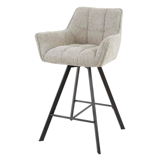Set van 2 - Nest of Nora Barstoelen Elda - Draaibaar en met armleuning - Bouclé zand
