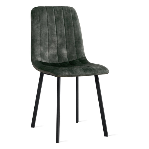 Set van 2 Nest of Nora Eetkamerstoelen Meva - Fluwelen bekleding - Velvet groen