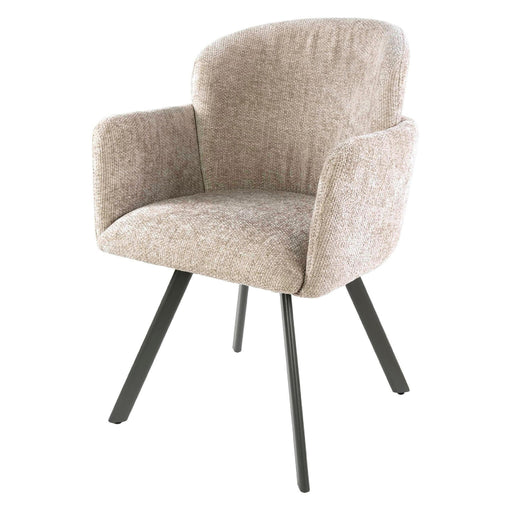Set van 2 Nest of Nora Eetkamerstoelen Ami draaibaar met armleuning zand