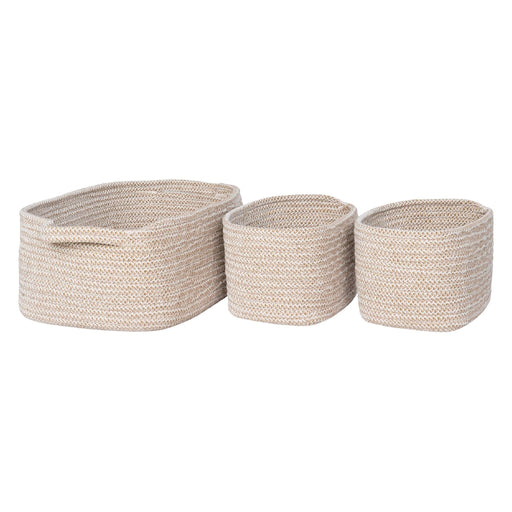 Nest of Nora Opbergmanden set van 3 - Beige katoen