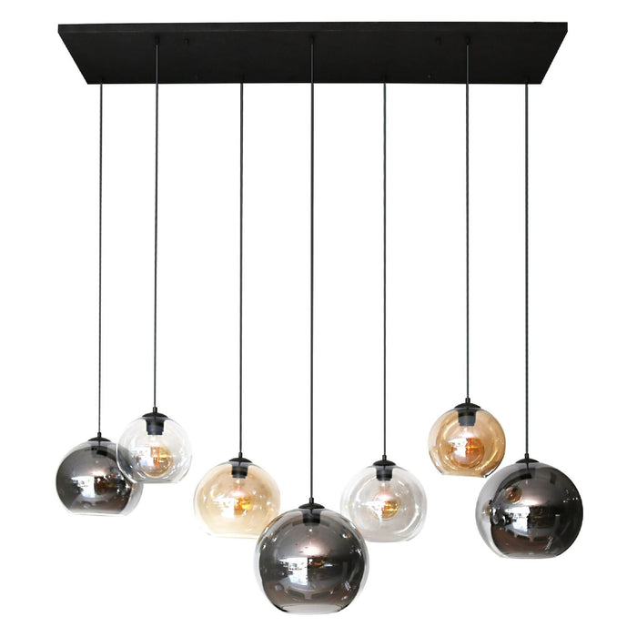 Nest of Nora Hanglamp Lani - 7-lichts globe - Zwart