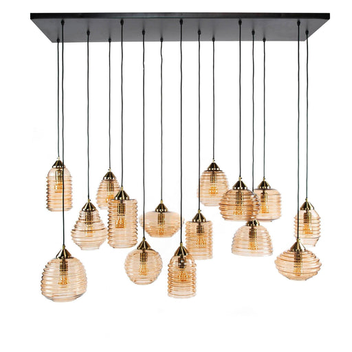 Nest of Nora Hanglamp glas 15-lichts - Amber