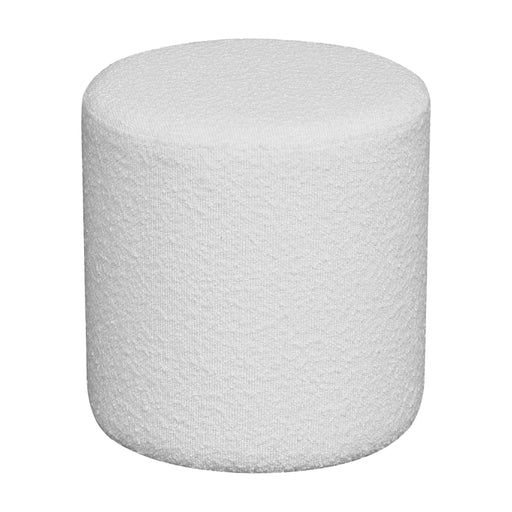Nest of Nora Poef rond bouclé ø34x36 cm - Wit