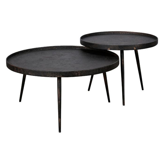 Nest of Nora salontafel rond - set van 2 - grijs