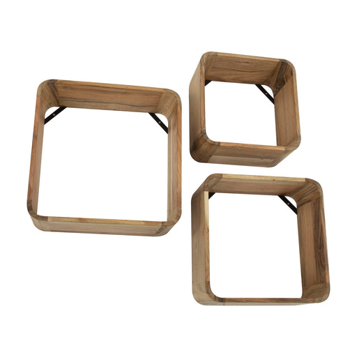 Set van 3 - Nest of Nora Wandplank - Massief acaciahout - Vierkant
