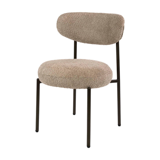 Set van 2 - Nest of Nora Eetkamerstoel Vesk - Bouclé - Zandbruin