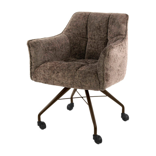 Set van 2 - Nest of Nora Armstoel Elda - Op wieltjes - Taupe