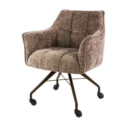 Set van 2 - Nest of Nora Armstoel Elda - Op wieltjes - Champagne