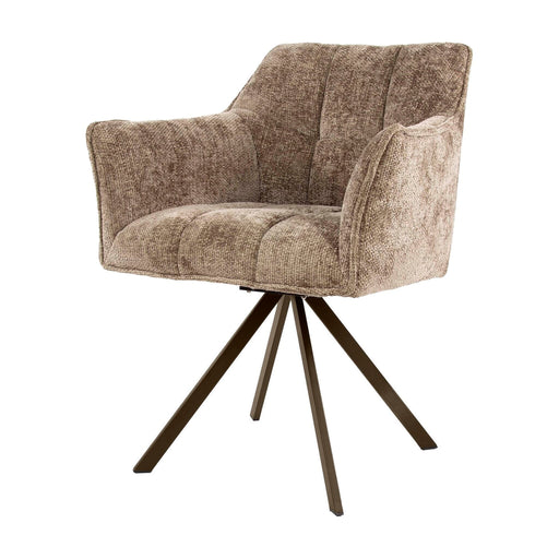 Set van 2 - Nest of Nora Armstoel Elda - 360° draaibaar - Champagnebruin