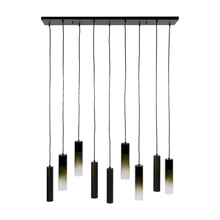 Nest of Nora Hanglamp Mella - 5+4-lichts - Cilindervormige kappen - Sienna bruin