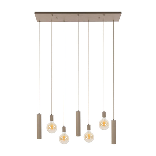 Nest of Nora Hanglamp Velja 4+3-lichts - Cilindervormige pendels - Beige