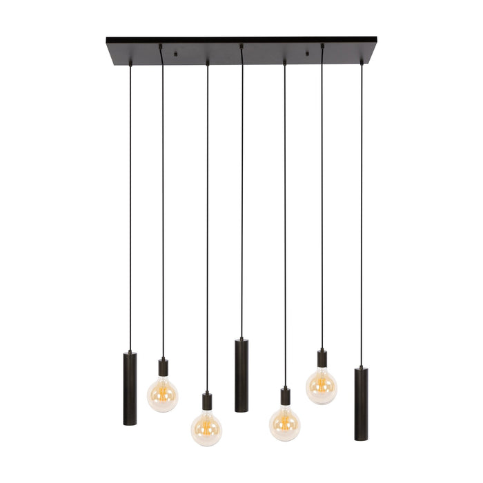 Nest of Nora Hanglamp Velja 4+3-lichts - Cilindervormige pendels - Sienna bruin
