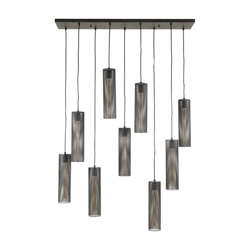 Nest of Nora Hanglamp Brao - 9-lichts 5+4 - Metalen mesh - Zwart
