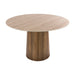 Nest of Nora Eettafel Nino - Rond ø120 cm - 3D keramiek travertijn-stijl