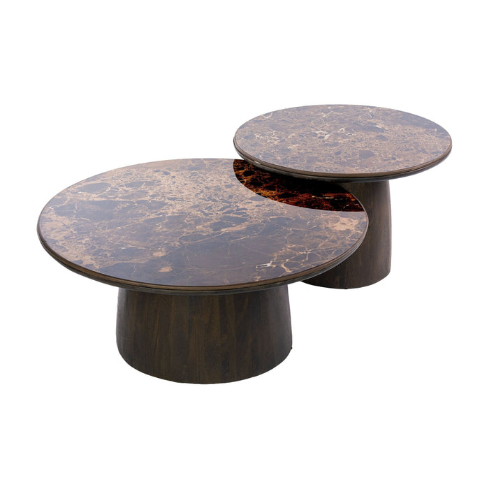 Set van 2 - Nest of Nora Salontafel Neva - Keramisch tafelblad - Dark emperador