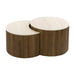 Set van 2 - Nest of Nora Salontafel Telo half rond - 3D keramiek - Travertijn