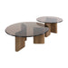 Set van 2 - Nest of Nora Salontafel Arlen - Ronde rookglazen bladen - Brons