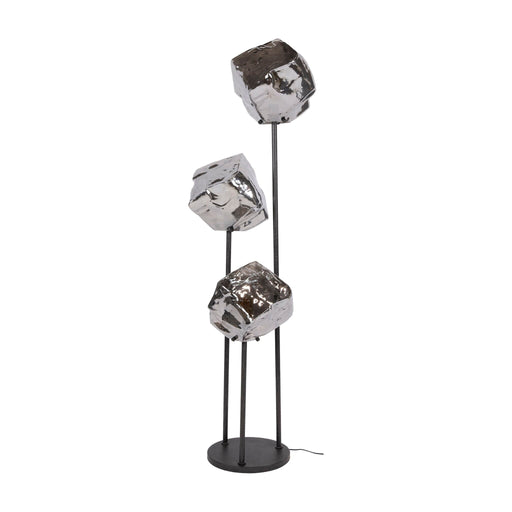 Nest of Nora Vloerlamp Ravo - Getrapt 3-lichts met glazen kappen - Chroom