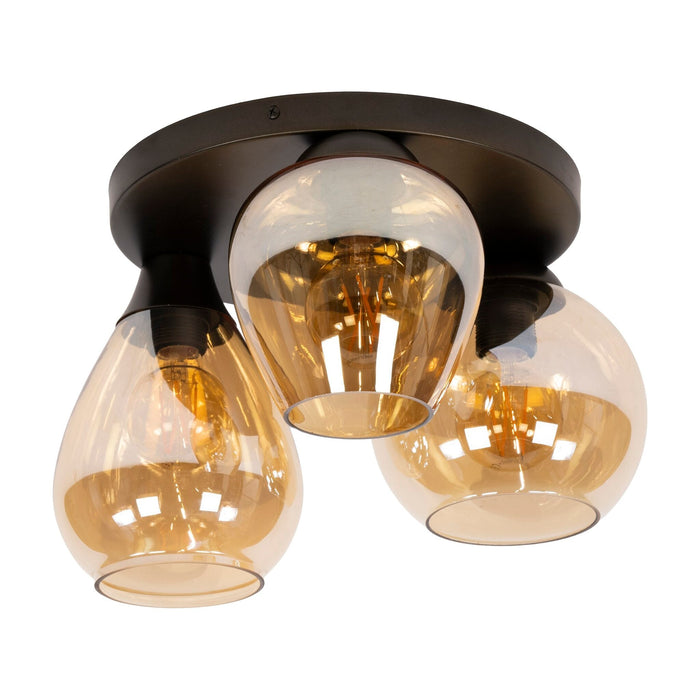Nest of Nora Plafondlamp Riko - 3-lichts - Amberkleurig glas - Brons