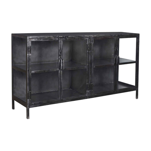 Nest of Nora Dressoir Brann - Metalen frame met glazen deuren - Gunmetal